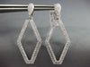 LARGE 2.75CT DIAMOND 18KT WHITE GOLD 3D HALO ELONGATED HEXAGON HANGING EARRINGS