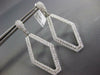 LARGE 2.75CT DIAMOND 18KT WHITE GOLD 3D HALO ELONGATED HEXAGON HANGING EARRINGS