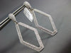 LARGE 2.75CT DIAMOND 18KT WHITE GOLD 3D HALO ELONGATED HEXAGON HANGING EARRINGS