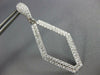LARGE 2.75CT DIAMOND 18KT WHITE GOLD 3D HALO ELONGATED HEXAGON HANGING EARRINGS