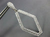 LARGE 2.75CT DIAMOND 18KT WHITE GOLD 3D HALO ELONGATED HEXAGON HANGING EARRINGS