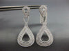ESTATE LARGE 1.66CT DIAMOND 18KT WHITE GOLD MULTI ROW TEAR DROP HANGING EARRINGS