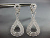 ESTATE LARGE 1.66CT DIAMOND 18KT WHITE GOLD MULTI ROW TEAR DROP HANGING EARRINGS
