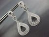 ESTATE LARGE 1.66CT DIAMOND 18KT WHITE GOLD MULTI ROW TEAR DROP HANGING EARRINGS