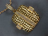 ESTATE LARGE .31CT DIAMOND 18KT ROSE GOLD 3D SQUARE HAMMERED LOOK FUN PENDANT