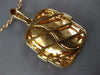 ESTATE LARGE .31CT DIAMOND 18KT ROSE GOLD 3D SQUARE HAMMERED LOOK FUN PENDANT