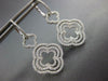 ESTATE .75CT DIAMOND 18KT WHITE GOLD 3D 4 LEAF CLOVER LEVERBACK HANGING EARRINGS