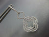 ESTATE .75CT DIAMOND 18KT WHITE GOLD 3D 4 LEAF CLOVER LEVERBACK HANGING EARRINGS