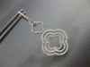 ESTATE .75CT DIAMOND 18KT WHITE GOLD 3D 4 LEAF CLOVER LEVERBACK HANGING EARRINGS
