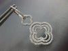 ESTATE .75CT DIAMOND 18KT WHITE GOLD 3D 4 LEAF CLOVER LEVERBACK HANGING EARRINGS