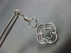 ESTATE .75CT DIAMOND 18KT WHITE GOLD 3D 4 LEAF CLOVER LEVERBACK HANGING EARRINGS