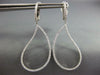 ESTATE LARGE 1.57CT DIAMOND 18KT WHITE GOLD TEAR DROP CLIP ON HANGING EARRINGS