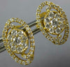 ESTATE .73CT DIAMOND 18KT YELLOW GOLD CLASSIC FLOWER CLUSTER OVAL STUD EARRINGS