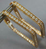 LARGE 1.28CT DIAMOND 18KT ROSE GOLD 3D INSIDE OUT TEAR DROP SQUARE HOOP EARRINGS