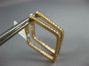 LARGE 1.28CT DIAMOND 18KT ROSE GOLD 3D INSIDE OUT TEAR DROP SQUARE HOOP EARRINGS