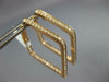 LARGE 1.28CT DIAMOND 18KT ROSE GOLD 3D INSIDE OUT TEAR DROP SQUARE HOOP EARRINGS