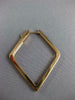 LARGE 1.28CT DIAMOND 18KT ROSE GOLD 3D INSIDE OUT TEAR DROP SQUARE HOOP EARRINGS