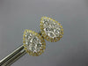 ESTATE .88CT DIAMOND 18KT YELLOW GOLD 3D CLUSTER PEAR SHAPE HALO STUD EARRINGS