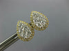 ESTATE .88CT DIAMOND 18KT YELLOW GOLD 3D CLUSTER PEAR SHAPE HALO STUD EARRINGS