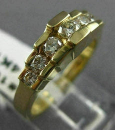 ESTATE .55CT DIAMOND 14K YELLOW GOLD 7 STONE PYRAMID ANNIVERSARY RING 5mm #16955