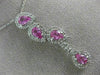 LARGE 2.1CT DIAMOND & AAA PINK SAPPHIRE 14K WHITE GOLD TEAR DROP JOURNEY PENDANT