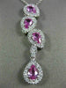 LARGE 2.1CT DIAMOND & AAA PINK SAPPHIRE 14K WHITE GOLD TEAR DROP JOURNEY PENDANT