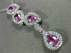 LARGE 2.1CT DIAMOND & AAA PINK SAPPHIRE 14K WHITE GOLD TEAR DROP JOURNEY PENDANT