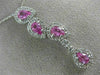 LARGE 2.1CT DIAMOND & AAA PINK SAPPHIRE 14K WHITE GOLD TEAR DROP JOURNEY PENDANT