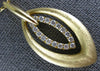 ESTATE LARGE .49CT DIAMOND 18KT YELLOW GOLD MATTE & SHINY MARQUISE SHAPE PENDANT