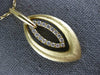 ESTATE LARGE .49CT DIAMOND 18KT YELLOW GOLD MATTE & SHINY MARQUISE SHAPE PENDANT