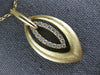 ESTATE LARGE .49CT DIAMOND 18KT YELLOW GOLD MATTE & SHINY MARQUISE SHAPE PENDANT