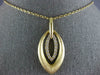 ESTATE LARGE .49CT DIAMOND 18KT YELLOW GOLD MATTE & SHINY MARQUISE SHAPE PENDANT