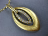 ESTATE LARGE .49CT DIAMOND 18KT YELLOW GOLD MATTE & SHINY MARQUISE SHAPE PENDANT