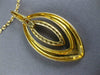 ESTATE LARGE .49CT DIAMOND 18KT YELLOW GOLD MATTE & SHINY MARQUISE SHAPE PENDANT