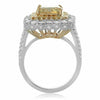 GIA EXTRA LARGE 4.82CT WHITE & FANCY YELLOW DIAMOND 18KT GOLD 3D ENGAGEMENT RING