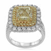 GIA EXTRA LARGE 4.82CT WHITE & FANCY YELLOW DIAMOND 18KT GOLD 3D ENGAGEMENT RING