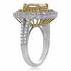 GIA EXTRA LARGE 4.82CT WHITE & FANCY YELLOW DIAMOND 18KT GOLD 3D ENGAGEMENT RING