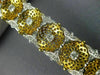 ESTATE WIDE 2.39CT DIAMOND 18KT WHITE & YELLOW GOLD 3D FLOWER TENNIS BRACELET