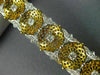 ESTATE WIDE 2.39CT DIAMOND 18KT WHITE & YELLOW GOLD 3D FLOWER TENNIS BRACELET