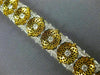 ESTATE WIDE 2.39CT DIAMOND 18KT WHITE & YELLOW GOLD 3D FLOWER TENNIS BRACELET