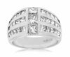 ESTATE WIDE 3.25CT PRINCESS CUT DIAMOND 14K WHITE GOLD CLASSIC CHANNEL MENS RING