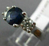 2.65CT DIAMOND & AAA SAPPHIRE 14KT WHITE GOLD BRILLIANT 3 STONE ENGAGEMENT RING