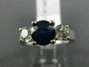 2.65CT DIAMOND & AAA SAPPHIRE 14KT WHITE GOLD BRILLIANT 3 STONE ENGAGEMENT RING