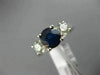 2.65CT DIAMOND & AAA SAPPHIRE 14KT WHITE GOLD BRILLIANT 3 STONE ENGAGEMENT RING