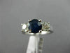 2.65CT DIAMOND & AAA SAPPHIRE 14KT WHITE GOLD BRILLIANT 3 STONE ENGAGEMENT RING