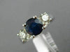 2.65CT DIAMOND & AAA SAPPHIRE 14KT WHITE GOLD BRILLIANT 3 STONE ENGAGEMENT RING