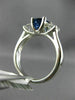 2.65CT DIAMOND & AAA SAPPHIRE 14KT WHITE GOLD BRILLIANT 3 STONE ENGAGEMENT RING