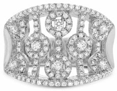 ESTATE WIDE .65CT DIAMOND 18K WHITE GOLD CLASSIC CIRCLE OF LIFE ANNIVERSARY RING