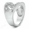 ESTATE WIDE .65CT DIAMOND 18K WHITE GOLD CLASSIC CIRCLE OF LIFE ANNIVERSARY RING
