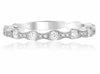 ESTATE .34CT DIAMOND 14KT WHITE GOLD 3D SEMI ETERNITY WEDDING ANNIVERSARY RING